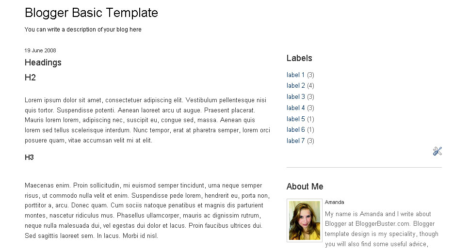 Blogger Basic Template