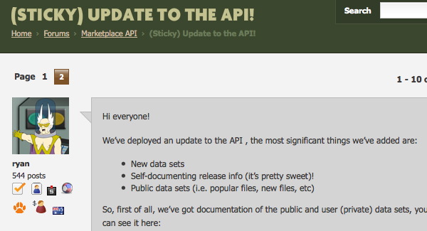API Forum Screenshot