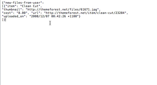 JSON Screenshot