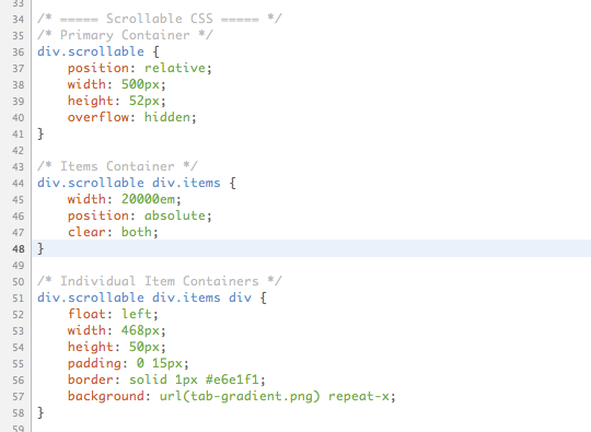 jQuery Tools Scrollable CSS Layout
