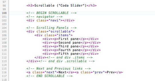 jQuery Tools Scrollable HTML