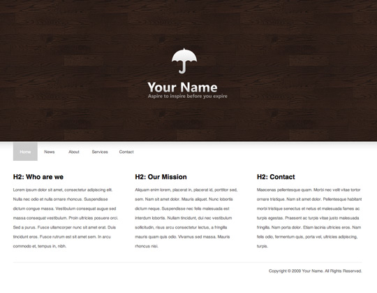 Clean and minimal HTML Template