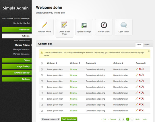 Simpla Admin - Flexible & User Friendly Admin skin