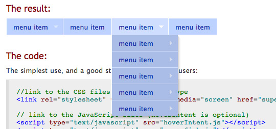 Superfish jQuery menu plugin