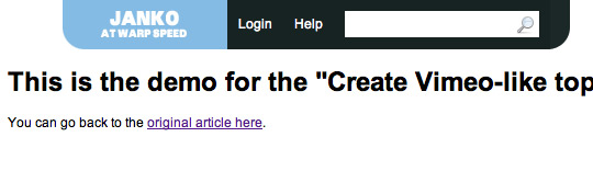 Create Vimeo-like top navigation