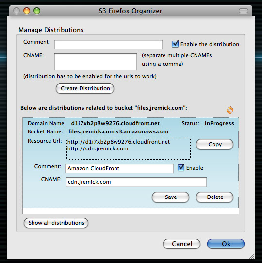 CloudFront distribution