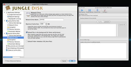 Jungle Disk settings