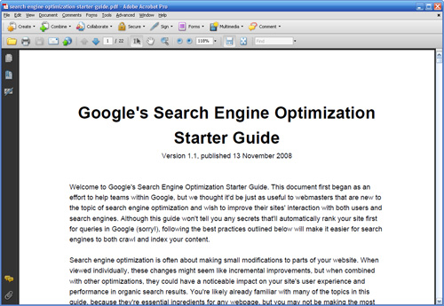 Google Webmasters'/Site owners' guidelines.